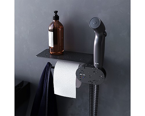 Гигиенический душ со смесителем AM.PM Like F0202622 Черный матовый