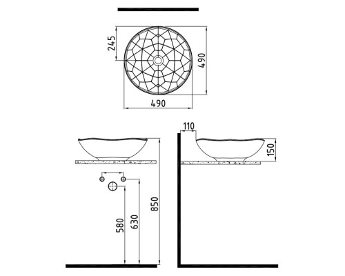 Раковина-чаша Bien Pent 49 PNLG04901FD0W3000 Белая