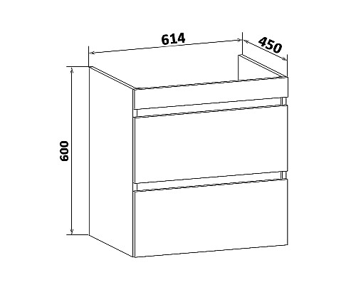 Тумба под раковину Runo Манхэттен 65 00-00001018 Серый бетон Белая