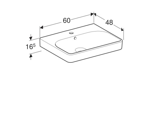 Раковина Geberit Smyle Square 60х48 см, с переливом
