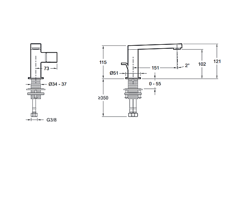 Смеситель для раковины Jacob Delafon E73050-TT