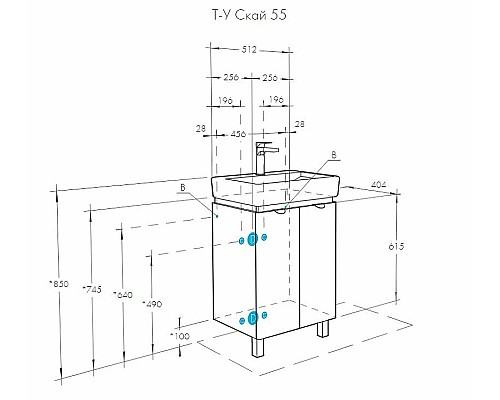 Тумба под раковину Aquaton Скай 55 1A238101SY010 подвесная Белый