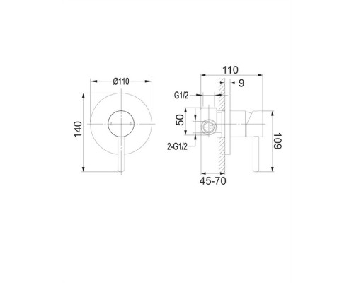 Смеситель для душа скрытого монтажа Omnires Y Y1245GL золото