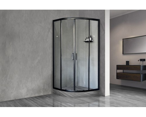 Душевой уголок Royal Bath HKD 100х100 профиль Черный стекло прозрачное