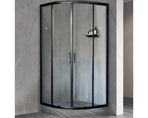 Душевой уголок Royal Bath HKD 100х100 профиль Черный стекло прозрачное