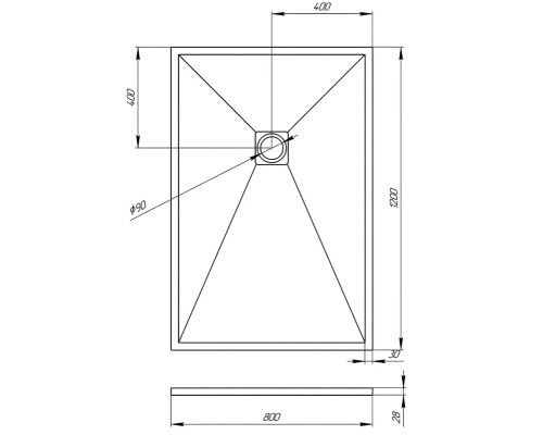 Душевой поддон из искусственного камня Veconi Tezeo 120x80 Черный