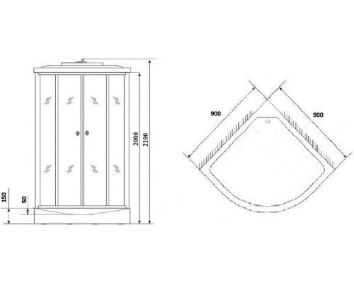 Душевая кабина Niagara Lux 90x90 NG-7701G без гидромассажа