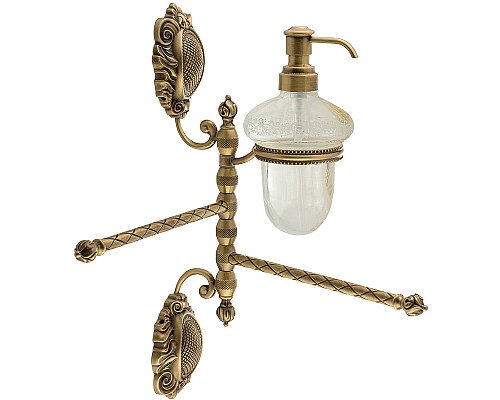 Полотенцедержатель с дозатором для жидкого мыла Migliore Cleopatra 16646 Бронза