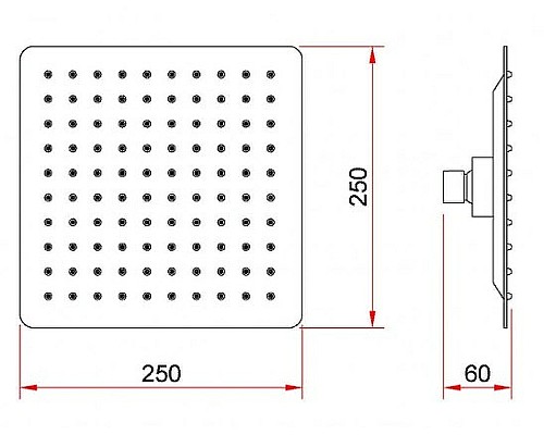 Верхний душ Berges Ventas S 074001 Хром сильвер