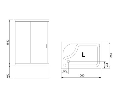 Душевой уголок Royal Bath BP 100х80 RB8100BP-T-L с поддоном Белый