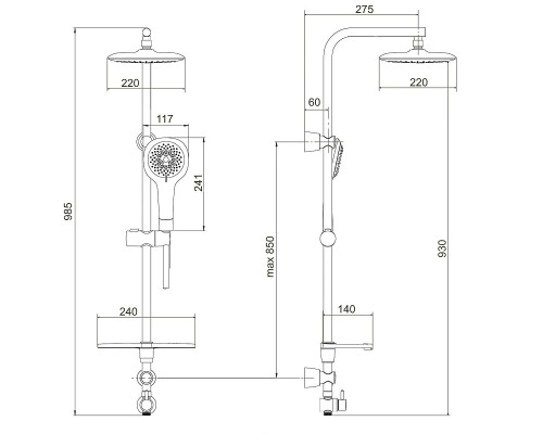 Душевая система Сантаком StOmega 1742 Хром