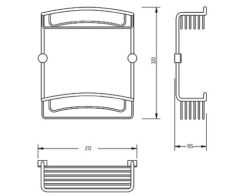 Полка корзина Migliore Complementi 22050 Золото