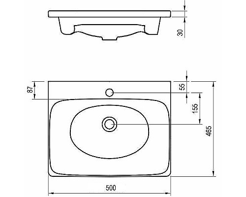 Раковина Ravak Balance 50 XJX01250000 Белая