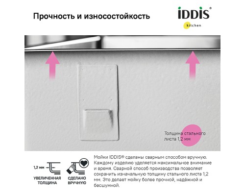 Кухонная мойка Iddis Edifice 75 Сатин