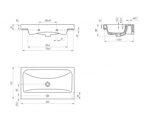Раковина Cersanit Moduo 80 S-UM-MOD80/1 Белая