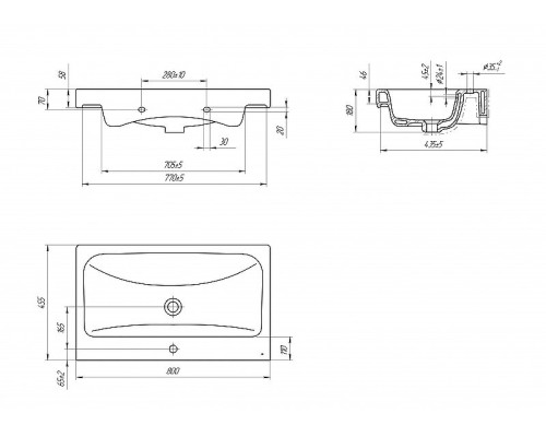 Раковина Cersanit Moduo 80 S-UM-MOD80/1 Белая