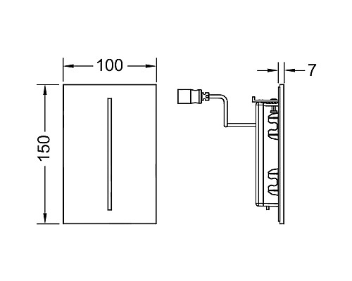 Панель смыва писсуара TECE filo 9242063 7 2 В