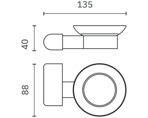 Мыльница Nofer Capri 16225.G Золото матовое