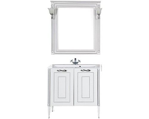 Тумба под раковину Aquanet Паола 90 181762 Белая серебро