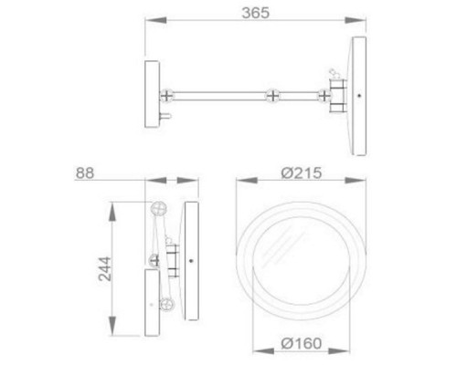 Косметическое зеркало Nofer 08006.B с подсветкой с увеличением Хром