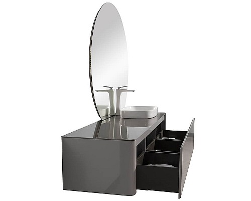 Комплект мебели для ванной Black&White Universe R 9151601 подвесной Серый