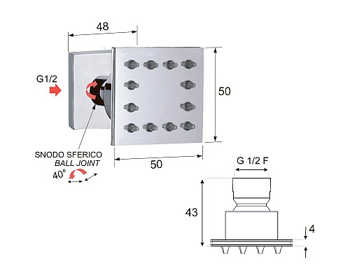 Боковая форсунка Remer QX34JET Хром