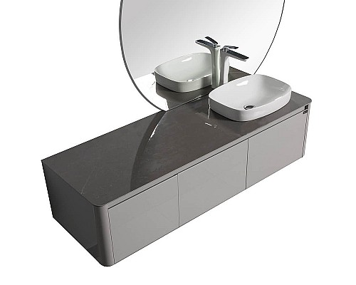 Комплект мебели для ванной Black&White Universe R 9151601 подвесной Серый