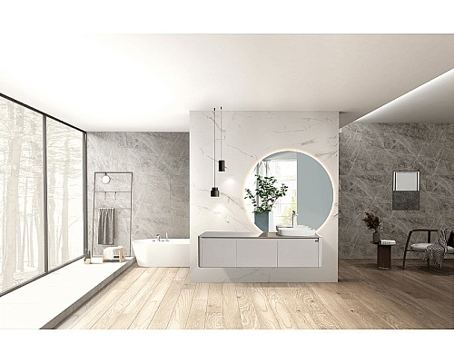 Комплект мебели для ванной Black&White Universe R 9151601 подвесной Серый