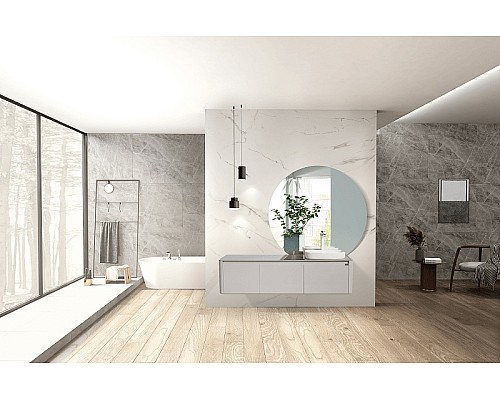 Комплект мебели для ванной Black&White Universe R 9151601 подвесной Серый