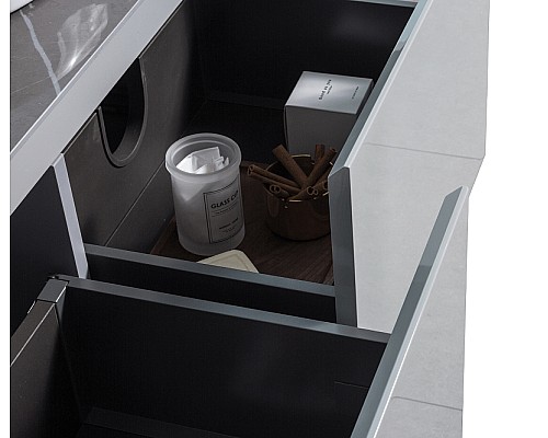 Комплект мебели для ванной Black&White Universe R 9151601 подвесной Серый