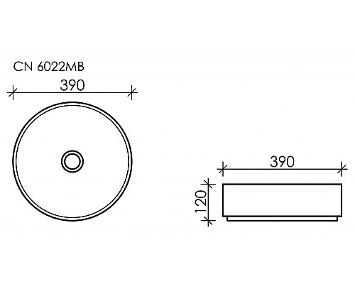 Чаша накладная Ceramica Nova Element 390x390 CN6022MB