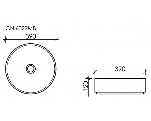 Чаша накладная Ceramica Nova Element 390x390 CN6022MB