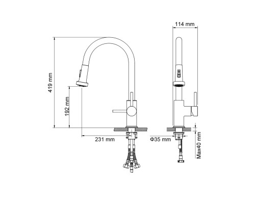 Смеситель для кухни с выдвижной лейкой Timo Saona 2316/03FL черный