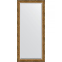 Зеркало Evoform Exclusive 163х73 BY 3588 с фацетом в багетной раме - Состаренная бронза с плетением 70 мм