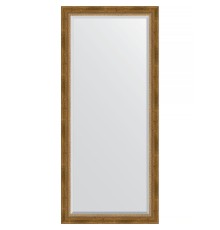 Зеркало Evoform Exclusive 163х73 BY 3588 с фацетом в багетной раме - Состаренная бронза с плетением 70 мм