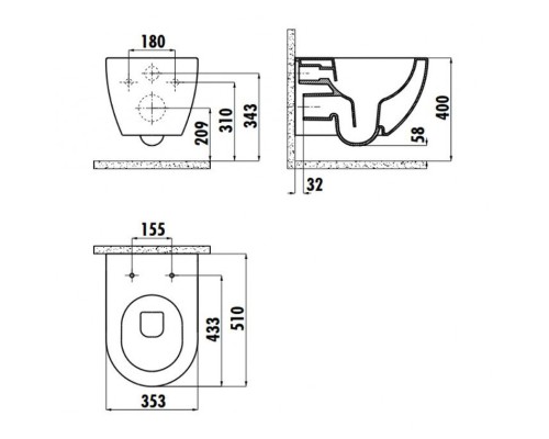 Унитаз Creavit Free FE322-11CM00E-0000 подвесной Капучино матовый без сиденья