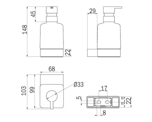 Дозатор для жидкого мыла Inda Indissima A88120CR21 Хром