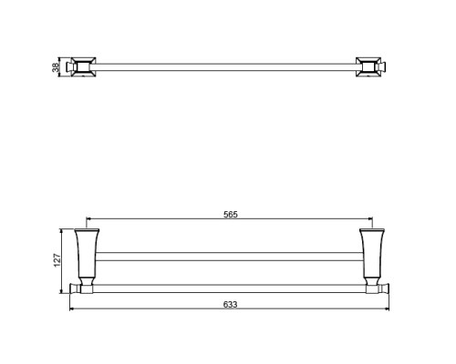 Полотенцедержатель Art&Max Genova AM-M-035-CR двойной Хром