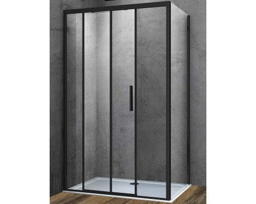 Душевой уголок Vincea Soft 120x90 профиль Черный стекло прозрачное