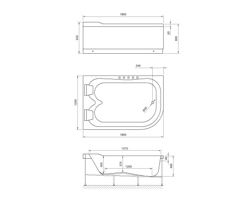 Акриловая ванна Royal Bath Norway Comfort 180х120 с гидромассажем