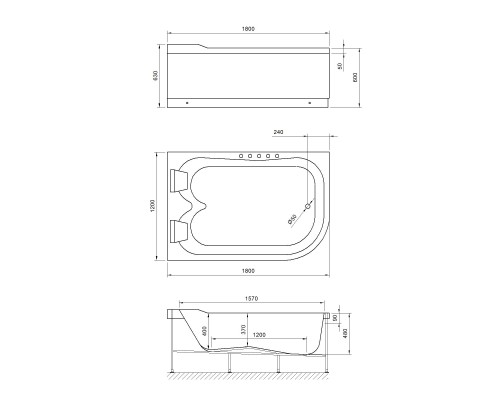 Акриловая ванна Royal Bath Norway Comfort 180х120 с гидромассажем
