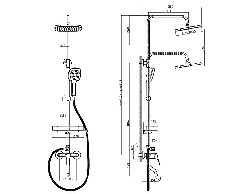 Душевая система Rossinka RS29-46 Хром