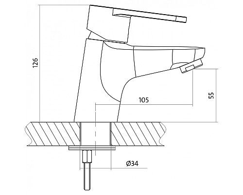Смеситель для раковины Cersanit Cari 63025 Хром