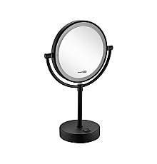 Зеркало с LED-подсветкой двухстороннее WasserKRAFT K-1005BLACK с 3-х кратным увеличением