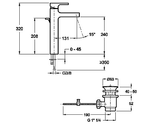 Смеситель для раковины Jacob Delafon E98340-CP