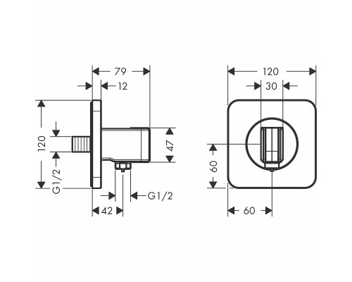 Шланговое подключение Axor Citterio E 36724000 Хром