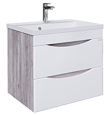 Тумба под раковину Grossman Талис 60 106010 подвесная Бетон пайн Белый глянец
