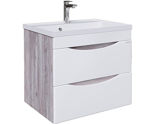Тумба под раковину Grossman Талис 60 106010 подвесная Бетон пайн Белый глянец