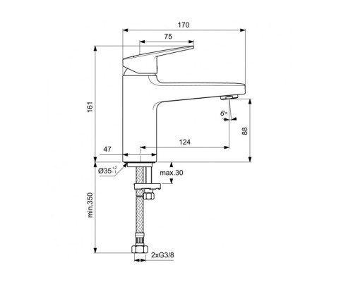 Смеситель для раковины Ideal Standard Ceraplan BD222AA Хром