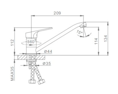 Смеситель для кухни Frap H13 F4213 Хром